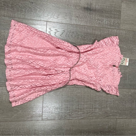 Jenna & Jessie Girls Pink Lace Dress with Belt size 10 - Picture 5 of 5